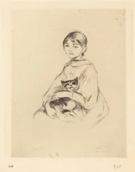 Julie Manet Holding a Cat