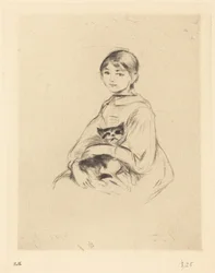 Little Girl with Cat