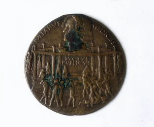 Medal depicting the Pazzi Conspiracy. Giuliano de