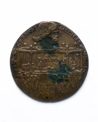 Medal depicting the Pazzi Conspiracy. Lorenzo de