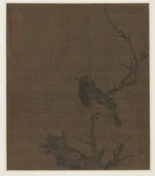 Sleeping Bird on a Prunus Branch