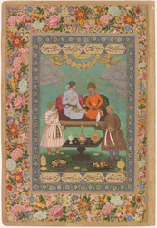 Jahangir Entertains Shah Abbas from the St. Petersburg Album, c.1620
