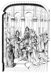 The coronation of King Charles V of France 1337-1380, 14th century 1849.