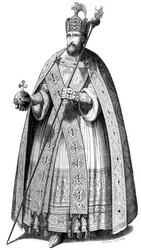 The costume worn by emperors during their coronations since the time of Charlemagne, 1579 1846.
