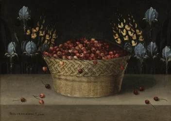 Still Life with Cherries, Lupin, and Iris