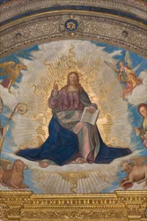 Apse, Pantocrator among Saints Marcellino, Imerio, Omobono, Peter Exorcist (detail)