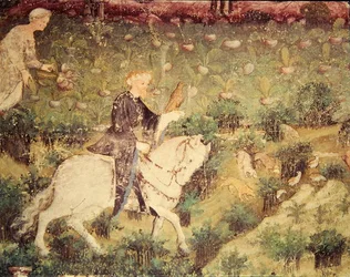 The Month of September (detail of a rider with a falcon)