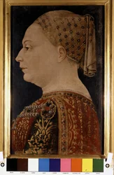Portrait of Bianca Maria Visconti, wife of Francesco Sforza by Bonofacio Bembo
