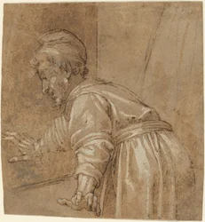 A Man Looking Out a Window