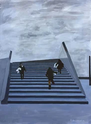 Children Running Up Stairs
