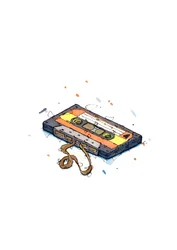 Unwound Cassette Tape