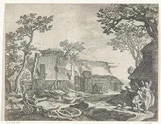 Landscape with Farmhouse and Tobias and the Angel (series title: Views of the Countryside)