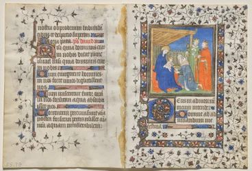Bifolio from a Book of Hours: Adoration of the Magi