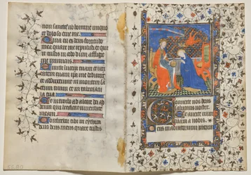 Bifolio from a Book of Hours: Coronation of the Virgin