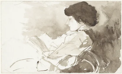Reading Woman in Profile