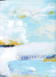 Serene Blue Gold Abstract