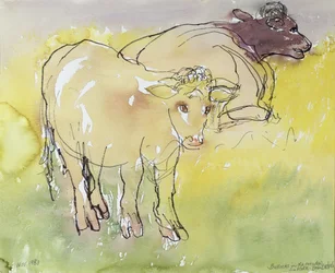 Young Bullocks in the Meadow, 1983