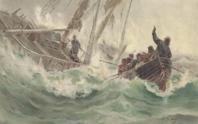 Captain and His Faithful Dog Go Down with Wrecked Ship, While Crew Escape