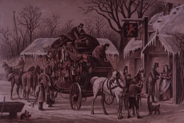 Christmas on the road, coach loaded with festive game