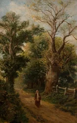 Country Lane, perhaps Church Lane, Allesley, c.1880