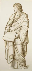 Muse of Literature - Cartoon for Stained Glass, c.1890