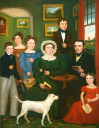 Portrait of an Unknown Family with a Terrier, c.1825-1835