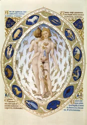 The Human Body and the Horoscope, from "Les Tres riches Heures du Duc de Berry" (miniature)