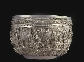 Bowl with Courtly Scenes, Late 19th Century