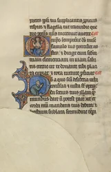Initial O: Christ Enthroned with His Hands Raised; Initial D: A Semi-Prostrate Man in Prayer