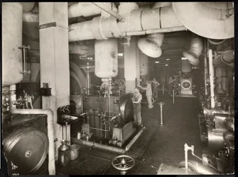 A boiler room at the Hotel McAlpin