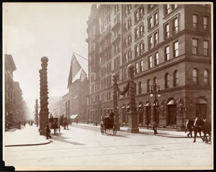 Decorations for the Dewey Parade at the Waldorf Astoria Hotel, 33rd Street and 5th Avenue, New York, 1899