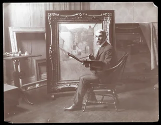 H.B. Snell in his studio, New York, 1907
