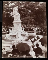 Heinrich Heine Monument (Lorelei Fountain) and the Crowd Present at the Unveiling, Grand Concourse and 164th Street, The Bronx, New York