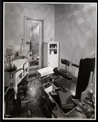 Interior View of the Chiropodist Room at Charles of the Ritz Beauty Salon in the Ritz Tower Hotel, Park Avenue and 57th St, New York, 1932