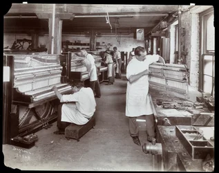 Men Working in the Hardman, Peck and Co. Piano Factory, New York, 1907
