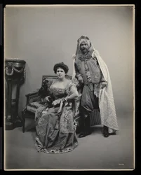 Portrait of an unidentified man and woman at the James Hazen Hyde Ball, New York, January 31, 1905
