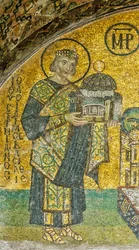 Emperor Justinian Presenting Hagia Sophia to the Virgin and Child