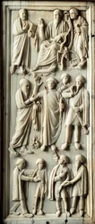 Episode of the life of Saint Paul of Tarsus. Ivory diptych. 5th century. Florence, Museo Nazionale del Bargello