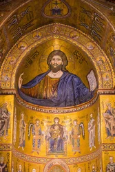 Image of Jesus, Santa Maria Nuova Cathedral, Monreale, Sicily, Italy