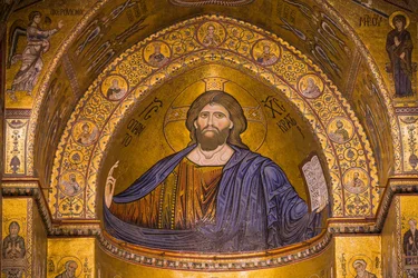 Image of Jesus, Santa Maria Nuova Cathedral, Monreale, Sicily, Italy
