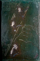 Jacob sees in dream the angels ascending and descending the bronze door tile scale made in Constantinople in 1076. Monte Sant