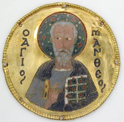 Medallion with Saint Matthew from an Icon Frame