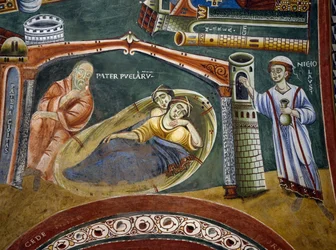 Saint Nicholas Saving Rich Merchant Fallen into Poverty and Pays His Daughters