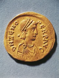 Numismatics, Ancient Rome, Coin Representing Zeno, Emperor of the Byzantine Empire
