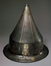 Steel, Gold and Silver Helmet with Deesis, Byzantine