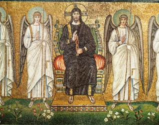 Christ as Judge Enthroned with Two Angels