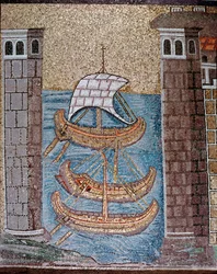 View of boats in the harbour of Classe (detail)