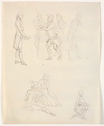 Three Figure Sketches. Theater Scenes?