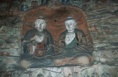 Sandstone Statues of Buddha in Yungang Grottoes, Shanxi Province, China