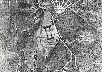 City map of Naples with Capodimonte (detail)